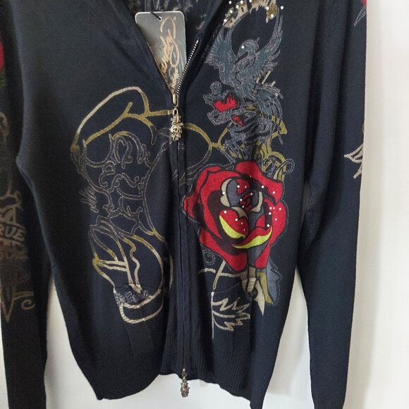 Ed Hardy Christian Audigier Jacket "Love Kills Slowly" Women’s size 14 (L) - Picture 2 of 6